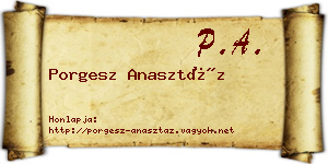 Porgesz Anasztáz névjegykártya